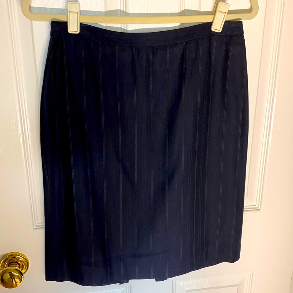 Ann Taylor Loft navy skirt with pinstripes